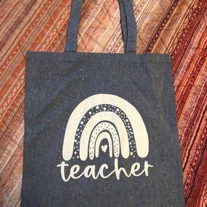 Teacher Boho Rainbow Tote